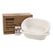 2pcs 11inch Oval Bread Proofing Basket Sourdough Banneton Pulp Bortform