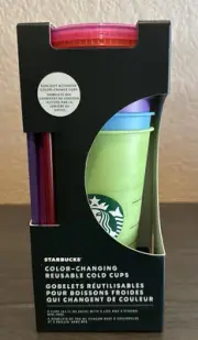 STARBUCKS Limited Edition 2022 Reusable Sun Activated COLOR CHANGING Cups