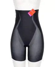 Spanx L18122 Black Haute Contour High-Waisted Mid-Thigh Shorts Size L