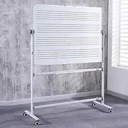 KHZKHC Mobile Music Staff Whiteboard 90x120cm, Double-Sided Magnetic Dry Erase Board On Wheels, 360 ° Flip, Lateral Scaling, Free Lifting, for School, Musicians and Home