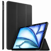 For Apple iPad Air 11 2024 11 inch Folio Leather Smart Magnetic Flip Stand Case Cover (Black)