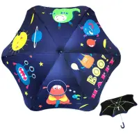 在飛比找momo購物網優惠-兒童圓角反光雨傘-外星萌物-藏青(兒童雨衣 雨鞋 雨傘)
