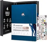 Clever Fox Planner Pro Premium Edition – Luxurious Weekly & Monthly Planner + Budget Planner Organizer for Productivity & Reaching Goals, Undated, A4 Hardcover, Keepsake Box, Lasts 1 Year, Mystic Blue