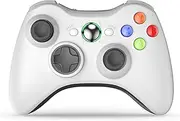 VOYEE Wireless Controller Compatible with Microsoft Xbox 360 & Slim/PC Windows 10/8/7, with Upgraded Joystick/Double Shock (White)