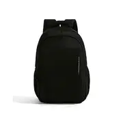 Men's Minimalist Black Laptop Backpack – Lightweight Waterproof School and Work Bag with Multi-Compartment Storage