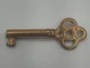 Copper-Toned Brass Skeleton Key Lock Hollow Barrel Approx 2-7/8" in Long Vintage