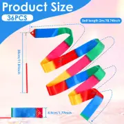 36 Pcs Ribbon Dancing Wand Colorful Dance Wand Reusable Dance Ribbon Streamer·