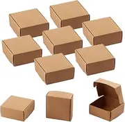 Sdootjewelry Kraft Paper Box Creative Jewelry Gift Box Boutique Handmade Flower Decorate Brown Mini 2.16 X 2.16 X 0.98