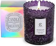 Scented Candle in Elegant Glass Box, 7 Oz/ 200g - 100% Natural Soy, 30-Hour Burn Time - Perfect Home Fragrance, Thoughtful Gifts for Women and Men (Lavender)