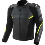 Bandit 2.0 Perforated Black Yellow Leather Motorcycle Jacket