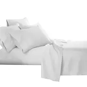 2000TC White Bamboo Cooling Sheet Set Ultra Soft Breathable Flat Sheet Fitted