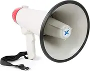 Megaphone Bull Horn with Siren 45W Hand Held Loud Speaker with USB SD Insert for MP3 AUX Input Vonyx MEG045