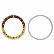 Bezel, Insert For Rolex GMT 18KY Real Gold 16750 16753 16758 Brown/Gold