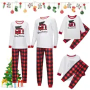 Family Matching Christmas Pajamas Set Couples Adult Kid Plaid Nightwear PJs Xmas