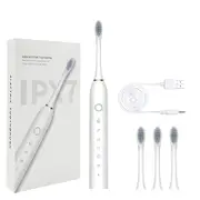 Electric Sonic Toothbrush Rechargeable for Adults 6 Modes Electronic Tooth Brushes Smart Timer with Replacement Heads Waterproof