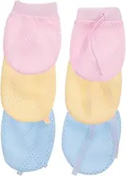 [DEARMAMY] 6pcs Gloves Comb Stand Weaning Newborn Plug Mittens Dryer Monitor Kit Emergency Locks Anti Scratching Gloves Blue