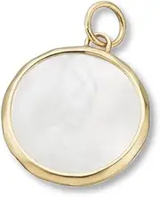 [Palas Jewellery] Women's Mother of Pearl Moon Goddess Pendant Charm, Gold/Pearl White