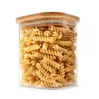 800ml Glass Container With Bamboo Lid Food Storage Jars Clear - Free Shipping Au