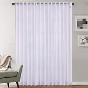 Megachest PURE voile Extra WIDE Sheer Plain Voile Curtain Window Panel 7 Drops EXTRA LONG 1 PANEL (cotton voile-snow white, 295X213CM DROP ONE PANEL)