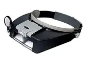 Lighted Dual Lens Headband Magnifier w/Glass Loupe 1.9x, 4.5x Power