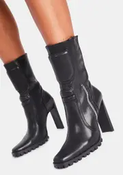 [Poster Grl] Runway Takeover Moto Boots - Black