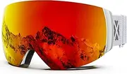 MAXJULI Ski Goggles Men Women,OTG Snow Goggles with Magnetic Interchangeable Anti-fog HD Lens UV Protection M6