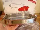 All Clad Lasagna Pan w/2 Red Oven Mitts Stainless NEW IN BOX