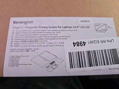 Kensinton Magpro Magnetic Privacy Screen For Laptops 16.0"