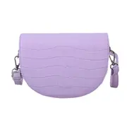 Women PU Stone Pattern Small Shoulder Handbag Fashion Semicircle Crossbody Bag Popular Simple Female Daily Bag
