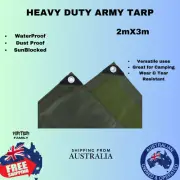 Heavy Duty Waterproof Poly Tarp Army Sun blocked Car Boat tent ground Tarpaulin