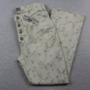 NEW J.Crew Women's Billie Demi Boot Crop Jeans Size 24 Embroidered Button Fly