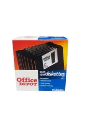 25-Pack Office Depot 3.5" Diskettes 2HD IBM Formatted Made in USA New Old Stock