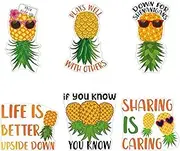 Cosmisun Cruise Door Decorations Magnetic - 6 PCS Upside Down Pineapple Cruise Ship Door Decorations Magnets Funny Tropical Pineapples Cruising Cabin Magnet Stickers for Ship Stateroom Carnival