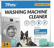 Washing Machine Cleaner Tablets 24 Pack, 1 Year Supply, Formulated for Pet Owners, Deep Cleaning Descaler for HE, Top & Front Load Washers, Septic Safe & Eco-Friendly, Removes Residue, Grime and Odors