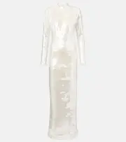 [The New Arrivals Ilkyaz Ozel] The New Arrivals Ilkyaz Ozel Catroux sequined gown AU 14 white