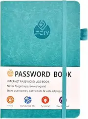 Password Book, Password Book with Small Pocket Size, Password Book with Alphabetical Tabs, for Internet Website Address Contacts Password Organizer with Pen, Elastic Band, Inner Pocket