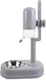 DRESSOOS Pet Diet Dogs Feeder Bowl Automatic Water Bowls Pet Food Fountain Feeders Small Puppy Bowls Automatic Water Feeder Kitten Water Dispenser Puppy Water Feeder Grey Plastic