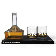 Thumbs Up Official Atari Joystick Decanter w/2 Drinking Glass Set Clear
