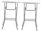 32" Round 43" Bar Height White Granite Plastic Folding Table Portable