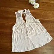 American Eagle Outfitters XS NWT Flowy Lace Sheer Top Feminine Boho