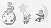 5.5"x10" Clear Plastic Stencil - Little Spaceman (RE250)