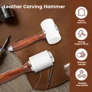 2Pcs Leather Carving Hammer Wood Handle Leathercraft Mallet Straight T Fatxr