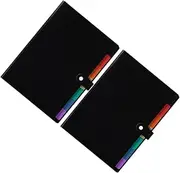 FIXOSHEE 2pcs A4 Folder Storage Bag Accordion File Organizer Plastic Document Folders for Office Classroom