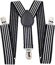 [ａ aternee] Kids Suspenders Tuxedo Suspenders Y Back Elastic with Clips Pants Suspender Y Back Braces for Baby, Children, Wedding Jeans