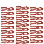25 bare copper rings 4ga Gauge unplated Battery wire cable terminal lug 3/8 hole