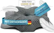 Glückstoff® Pillowcase for Orthopedic Pillow [with Cooling and Warming Effect] Made of Bamboo Fiber and Spandex - Soft & Cozy - Replacement Cover - Gray - Version: Ergo