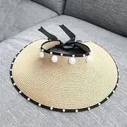 MilkYa Rice White Summer Sky, Big, Folding, Pearl, Sun Hat