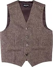 [Born to Love] Vest for Baby Toddler Kids Ring Bearer Pageboy Wedding Formal Herringbone Outfit