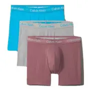 Men's CALVIN KLEIN Stencil Logo Cotton Stretch 3-Pack Boxer Brief / multi color