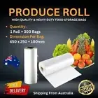 (3 Rolls) Clear Produce Roll Bags Heavy Duty Gusset Plastic Freezer Reusable bag